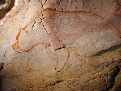 Un oso cavernario pintado hace más de 30.000 años en la cueva de Chauvet, en Francia.