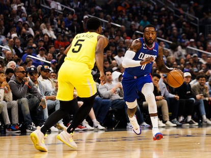 John Wall durante un encuentro entre los Clippers y los Utah Jazz.