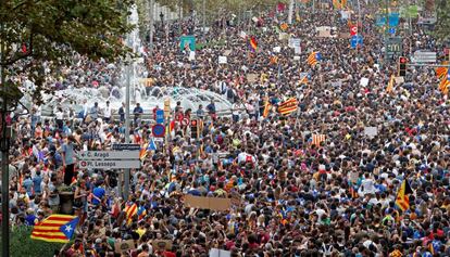 Manifestaci&oacute; a Barcelona aquest dimarts.