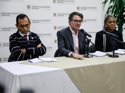 Alejandro Gaviria, ministro de Educación, durante una conferencia de prensa este viernes.