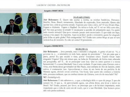 Reprodução da transcrição da reunião entre o presidente Jair Bolsonaro e sua equipe de Governo.