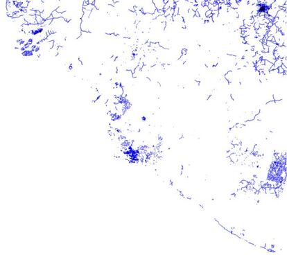 Evolución de los datos introducidos en OpenStreetMap durante la campaña de mapeo, desde marzo hasta octubre de 2014.