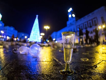 Una noche de la Navidad del año pasado en la Puerta del Sol.