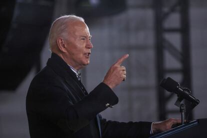 U.S. President Joe Biden speaks in Milwaukee, Wisconsin, on December 20, 2023.