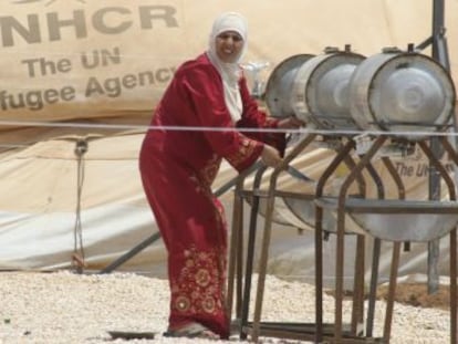 Una refugiada siria en el campo jordano de Kaatari.