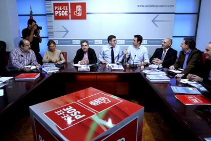 Patxi López, líder de los socialistas vascos, durante la reunión de la ejecutiva del PSE.