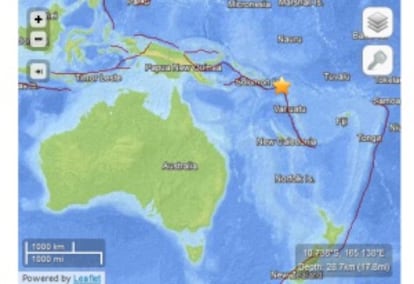 Localización del terremoto.