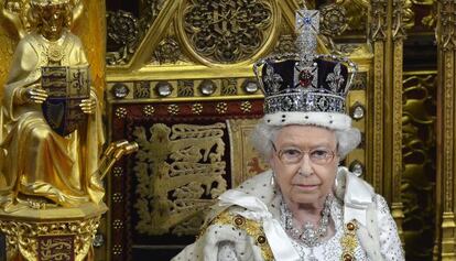 La reina Isabel II, el pasado mes de mayo, en un acto institucional en la C&aacute;mara brit&aacute;nica.