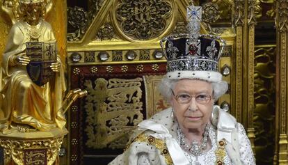 La reina Isabel II, el pasado mes de mayo, en un acto institucional en la Cámara británica.