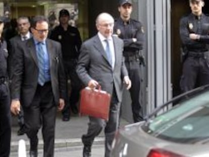 Rodrigo Rato, abandona la Audiencia Nacional.