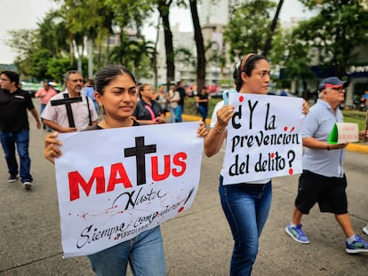 Periodistas protestan por la muerte de Nelson Matus Peña, Acapulco, Guerrero (México), el 17 de julio 2023.