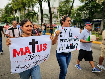 Periodistas protestan por la muerte de Nelson Matus Peña, Acapulco, Guerrero (México), el 17 de julio 2023.