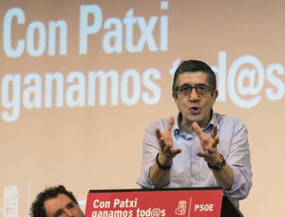 Patxi López, en un acto de su candidatura a liderar el PSOE.