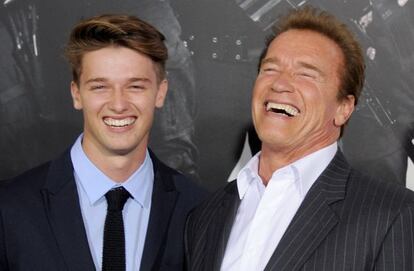 Arnold Schwarzenegger con su hijo, Patrick.