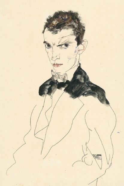 Autorretrato de Egon Schiele.