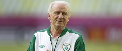 Trapattoni, en un entrenamiento en Gdansk