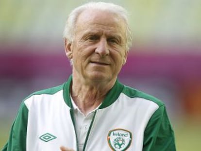 Trapattoni, en un entrenamiento en Gdansk