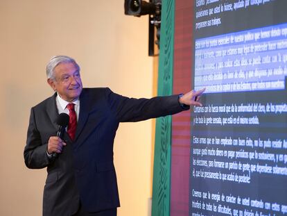 El presidente Andrés Manuel López Obrador, durante su conferencia de prensa