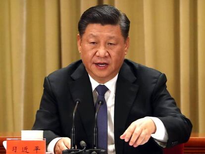 El presidente de China, Xi Jinping, durante un discurso en Pekín.