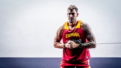 Willy Hernangómez, en un entrenamiento con la selección española, en una imagen de la Federación.