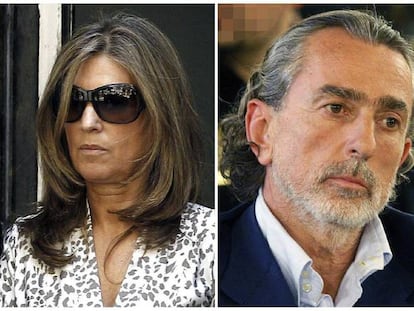 Fotografías de archivo el extesorero del PP Luis Bárcenas, la mujer de Bárcenas Rosalía Iglesias y del empresario Francisco Correa.