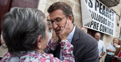 Alberto N&uacute;&ntilde;ez Feij&oacute;o (PP), durante la campa&ntilde;a.