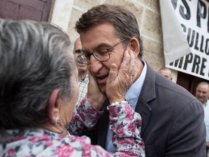 Alberto N&uacute;&ntilde;ez Feij&oacute;o (PP), durante la campa&ntilde;a.