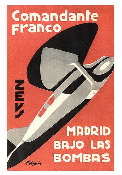 El comandante Ramón Franco, hermano de Francisco Franco, firmó este ‘Madrid bajo las bombas’, ilustrado por Santiago Pelegrín en esta edición de 1931 para la editorial Zeus.