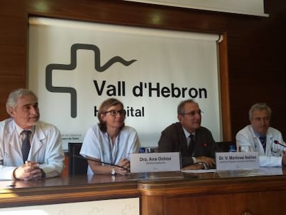 La direcció de Vall d'Hebron, en roda de premsa.