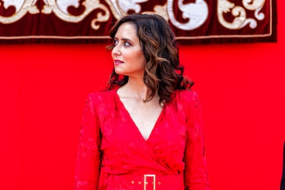 La presidenta de la Comunidad de Madrid, Isabel Díaz Ayuso, durante la ceremonia del Dos de Mayo.