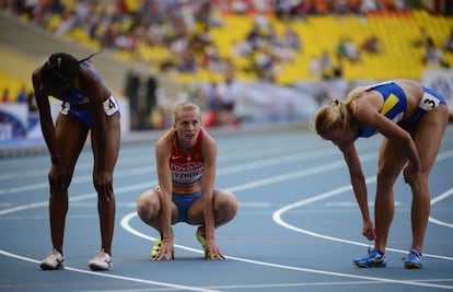 La rusa Kseniya Ryzhova, ganadora de una de las series de 400m.