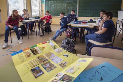 Alumnos del colegio rural de Fanzara, Castellón.