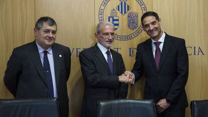 El rector de la Universitat de Val&egrave;ncia, Esteban Morcillo. 