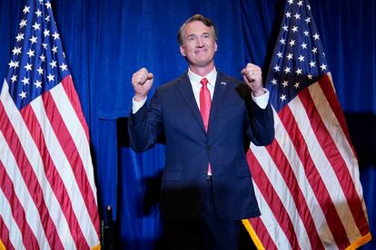 Virginia Gov. Glenn Youngkin arrives to speak at an election night party in Chantilly, Va., in 2021.