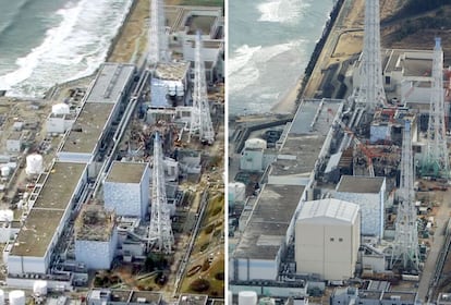 Imagen aérea de los edificios de los reactores de la central nuclear de Fukushima. Tras registrar varias explosiones se convirtió en el mayor desastre nuclear desde Chernóbil.