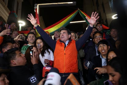 El candidato Rodrigo Paz el 17 de agosto de 2025.
