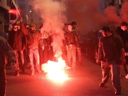 Manifestaci&oacute;n islam&oacute;foba en Ajaccio (C&oacute;rcega), el 26 de diciembre.