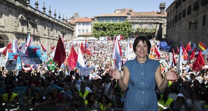 Ana Pontón, durante la manifestación del Día da Patria Galega de 2017.