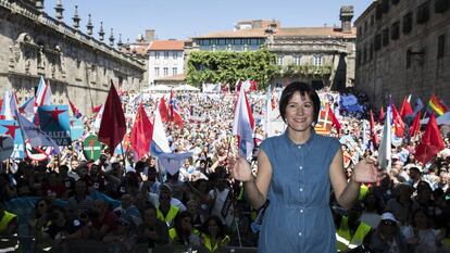 Ana Pontón, durante la manifestación del Día da Patria Galega de 2017.