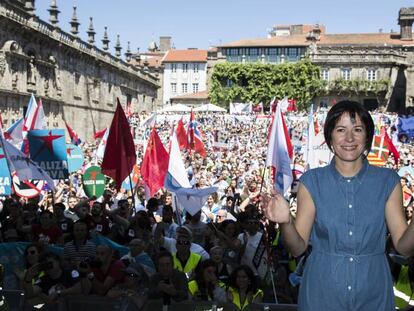 Ana Pontón, durante la manifestación del Día da Patria Galega de 2017.