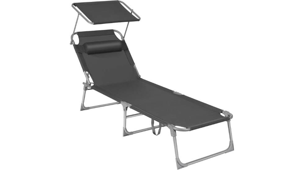 Esta tumbona está cubierta por una tela sintética transpirable.