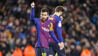 Messi celebra el seu gol.