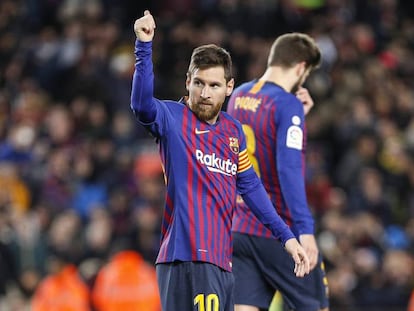 Messi celebra el seu gol.