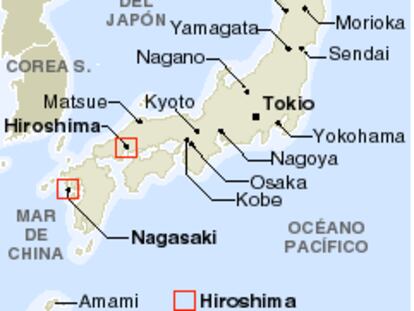 Localizador de Hiroshima y Nagasaki, en el 57º aniversario del lanzamiento de la primera bomba atómica