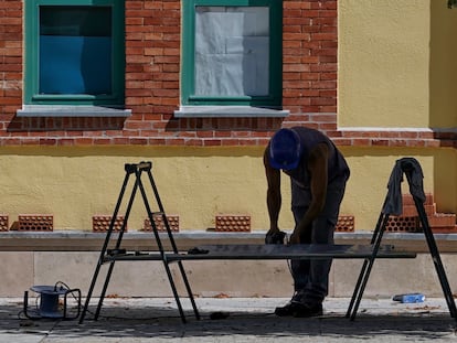Un obrero de la construcción, en Valladolid.