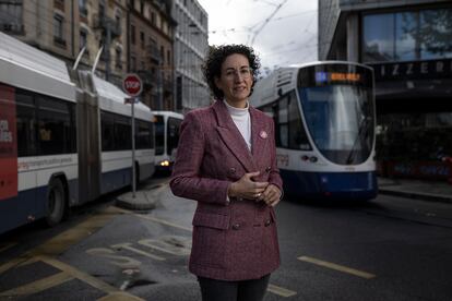 Marta Rovira, en la calle Coutance de Ginebra. 