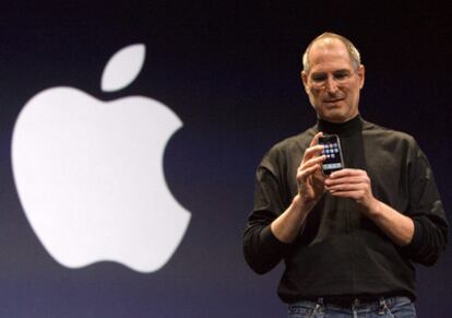 Steve Jobs, durante la presentación del iPhone.