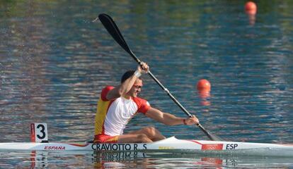 Sa&uacute;l Craviotto, durante la semifinal de K1 200m.