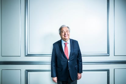 U.N. Secretary General, António Guterres, in a Madrid hotel where the interview was held.