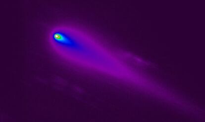El cometa Ison fotografiado el pasado 11 de octubre con el telescopio d e1,5 metros del Observatorio de Sierra Nevada. 